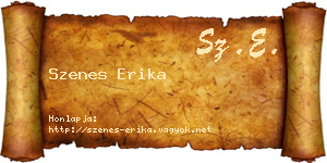Szenes Erika névjegykártya